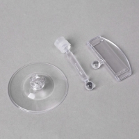 Ценникодержатель на круглой подставке, пластик, ножка 5 см, 5&times;5&times;9 см, цвет прозрачный