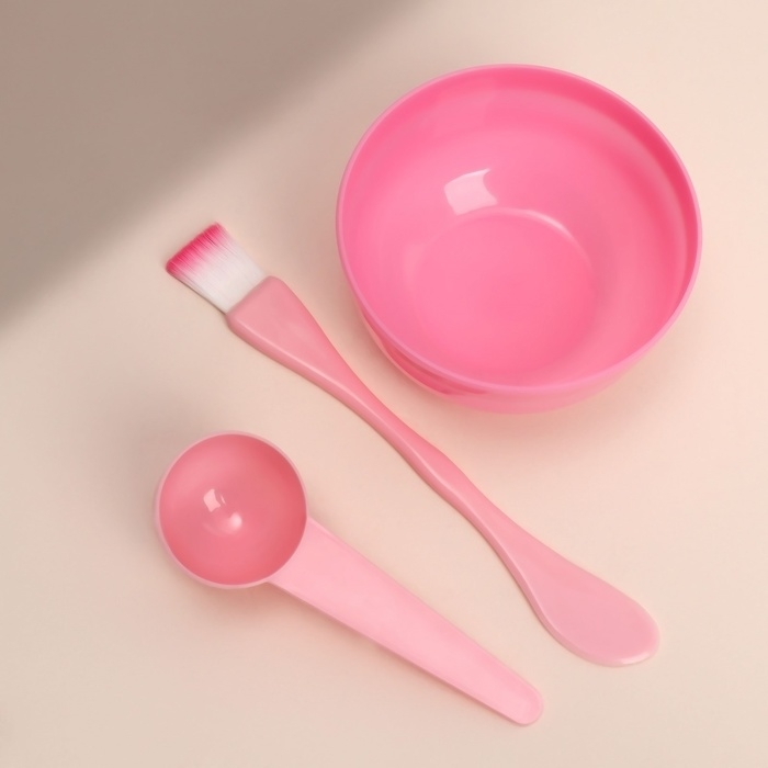 Набор косметический для масок, 3 предмета, цвет МИКС Набор косметический для масок, 3 предмета, цвет МИКС