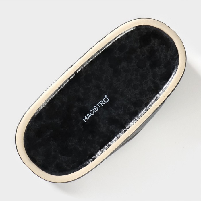 Салфетница фарфоровая Magistro &laquo;Ночной дождь&raquo;, 12&times;5,7&times;8,2 см, цвет чёрный