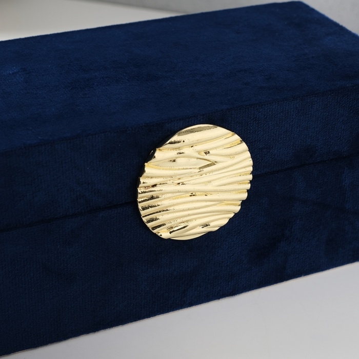 Шкатулка текстиль "Море" синяя 10х20х9 см