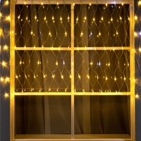 Гирлянда &laquo;Сеть&raquo; 1.2 &times; 1.5 м, IP44, УМС, прозрачная нить, 36 LED, свечение тёплое белое, мерцание белым 24 В