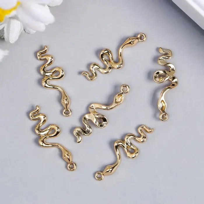 Декор для творчества металл "Золотая змейка" 2,8х0,9 см