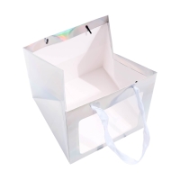 Пакет для торта с квадратным дном и окном, голографический, 20 х 20 х 20 см