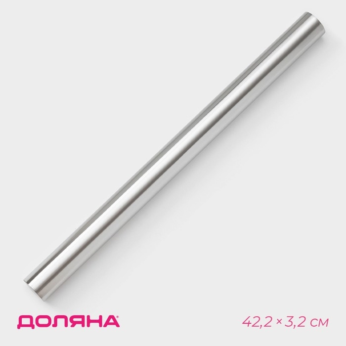 Скалка из нержавеющей стали Доляна &laquo;Бруни&raquo;, 42,2&times;3,2 см, цвет серебристый