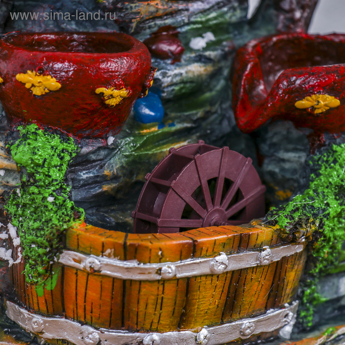 Фонтан "Горка с ручейками" 13х16х20 см (с подсветкой)