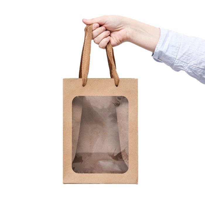 Пакет подарочный, с окном, 25 х 18 х 13 см, крафт, 1шт. Пакет подарочный, с окном, 25 х 18 х 13 см, крафт, 1шт.