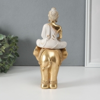 Сувенир полистоун "Будда Шакьямуни на золотом слоне" 11х10х25 см