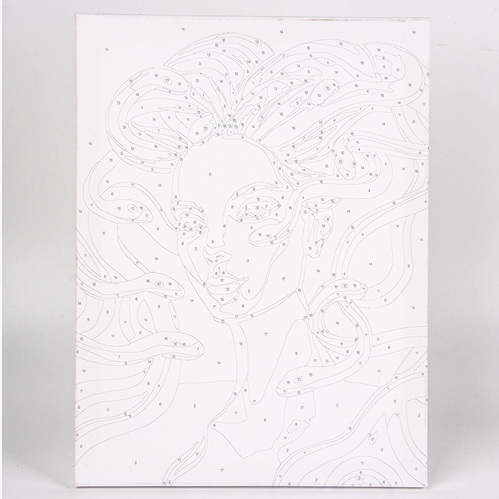 Картина по номерам на холсте с подрамником и гирляндой на новый год &laquo;Девушка и змеи&raquo;, 30 х 40 см, символ года 2025, новогодний набор для творчества