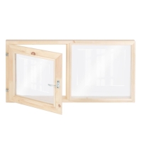 Окно двухстворчатое, 50&times;100см, двойное стекло ХВОЯ