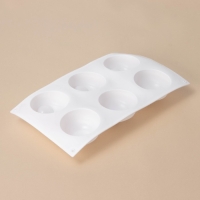 Форма для муссовых десертов и выпечки Доляна &laquo;Десерт с фруктами&raquo;, 30&times;17,5&times;4,5 см, 6 ячеек (d=7 см), цвет белый