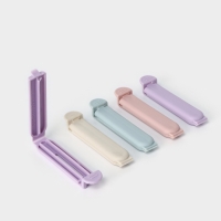 Зажимы для пакетов Доляна &laquo;Базис&raquo;, 5 шт, 7 см, цвет МИКС