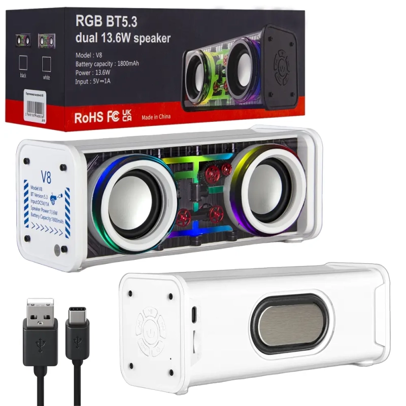Портативная акустика V8 Белая