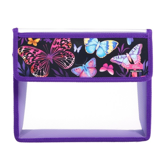 Папка для тетрадей А5 (230 х 190 х 50 мм), с клапаном на липучке, пластик/текстиль, Calligrata