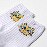 Носки, цвет белый/жёлтый дракон, размер 22-24 Носки, цвет белый/жёлтый дракон, размер 22-24