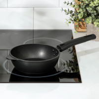 Сковорода «Уля», d=16 см, съёмная ручка, антипригарное покрытие, цвет черный металик Сковорода «Уля», d=16 см, съёмная ручка, антипригарное покрытие, цвет черный металик