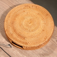 Поднос круглый 35х6 см, ротанг