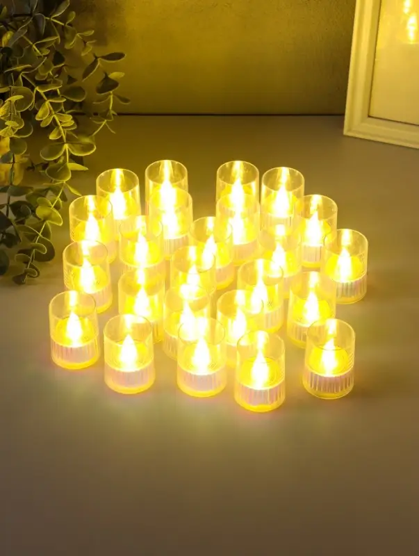 Светодиодная свеча LED "Свеча" 3хLR1130, прозрачный, перламутр 3,7х3,7х4,5 см