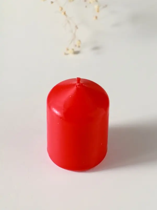 Свеча-цилиндр 4х6 см, 70 гр (набор 4 шт) красный