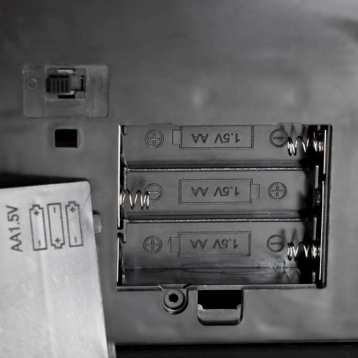 Ночник "Камин" LED от батареек 3хАА USB черный с медной патиной 12х14,5х26,5 см