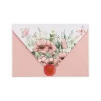 Конверт для денег с открыткой и наклейкой &laquo;Нежные цветы&raquo;, тиснение, акварельный картон, 16 х 11 см