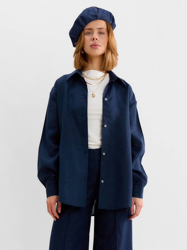 Блузка женская MINAKU: Safari цвет синий, размер 48