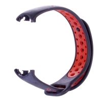 Ремешок Luazon для фитнес-браслета Mi Band 8, с перфорацией, чёрно-красный