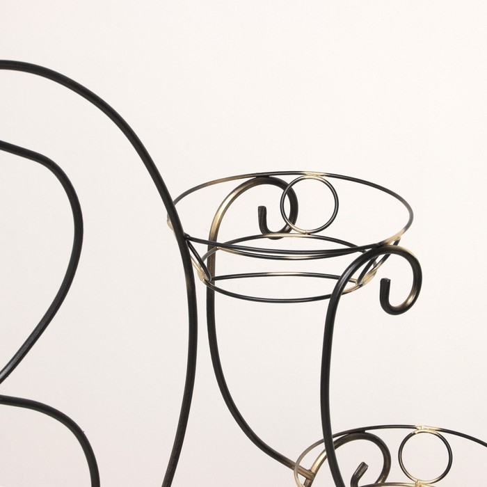 Подставка для цветов &laquo;Журавль&raquo;, d=17 см, цвет чёрный