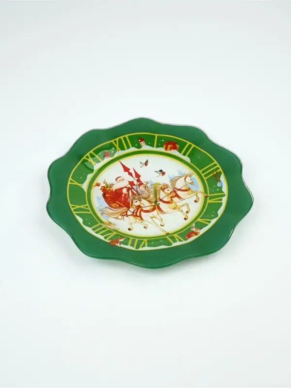 Тарелка плоская новогодняя &laquo;Тройка&raquo;, d=20 см