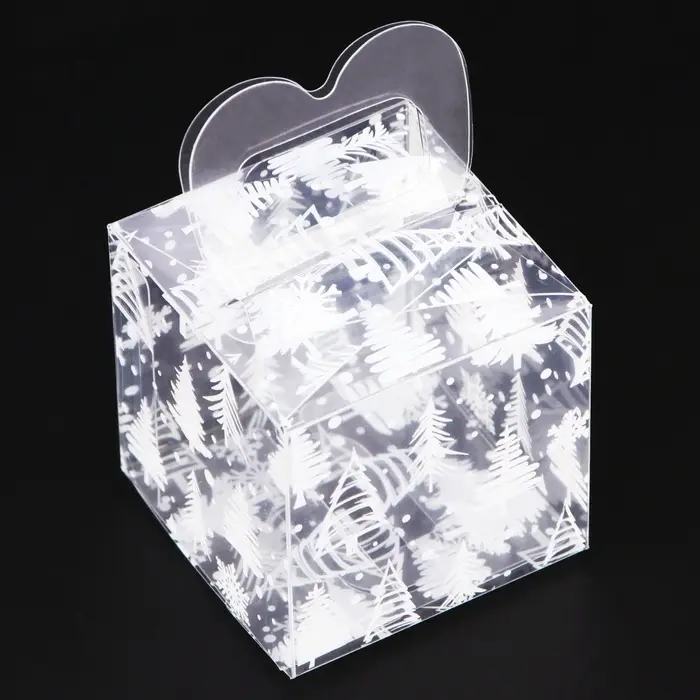 Коробка подарочная новогодняя складная ПВХ &laquo;Новый год&raquo; 5&times;5&times;5 см