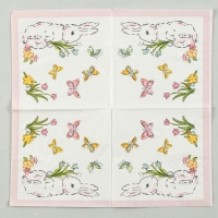 Салфетки бумажные &laquo;Кролик с бабочками&raquo;, 25&times;25 см, набор 20 шт.