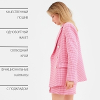 Пиджак женский двубортный MIST р. 46, розовый/белый Пиджак женский двубортный MIST р. 46, розовый/белый