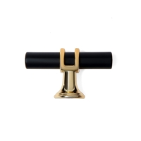 Ручка-кнопка CAPPIO, d=12 мм, цвет черный с золотом, 8 шт.