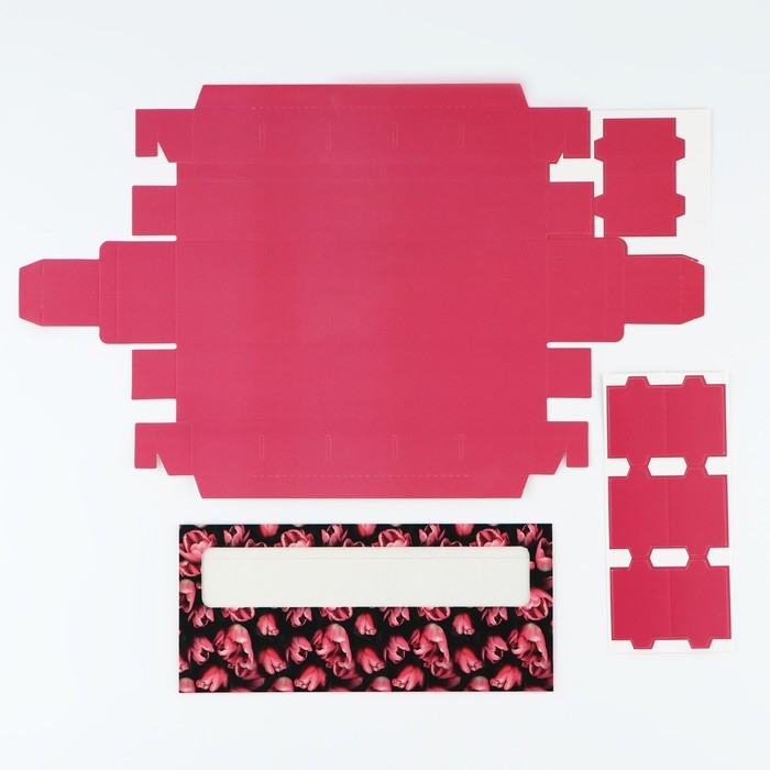 Коробка под 5 конфет с ячейками &laquo;Фуксия&raquo;, 21 х 3.3 х 5.8 см