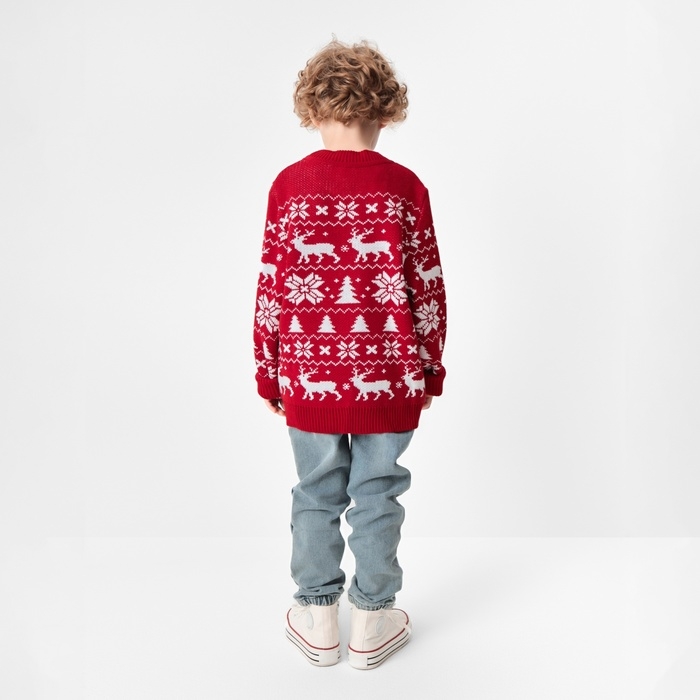 Джемпер вязаный детский KAFTAN Джемпер вязаный детский KAFTAN "New Year" размер 36, (134-140 см)