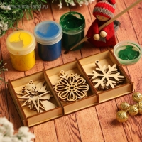 Набор заготовок для творчества &laquo;Снежинки и игрушки&raquo;, 6 видов, 12 шт, размер 6х5 см