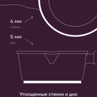 Ковш кухонный 1,5л сотейник с крышкой антипригарный литой