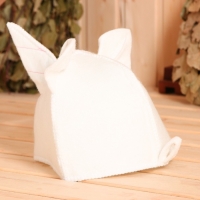 Шапка модельная белая "Единорог Радужный"