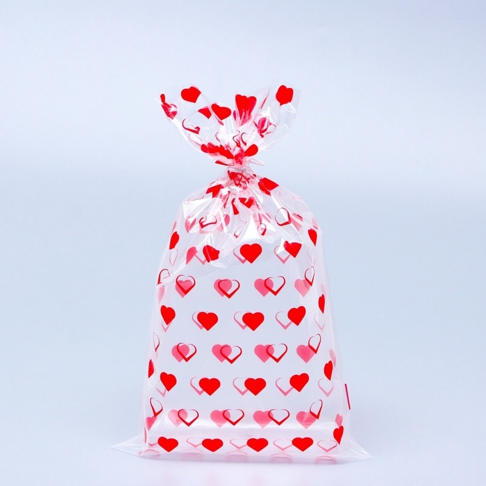 Пакет фасовочный БОПП, "Сердца" 20*35 см набор 50 шт