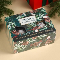 Подарочный набор &laquo;Новый год: Тепла в новом году&raquo;: алтайский мёд с мумиё 240 г., ягодно-травяной чай 50 г., ложка для мёда