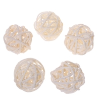 Шар декоративный из лианы, набор 5 шт., размер 1 шт. &mdash; 3 см, цвет белый