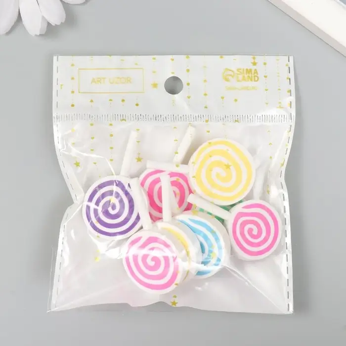 Декор для творчества PVC "Леденец на палочке" МИКС 0,6х2,6х4,4 см