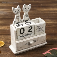 Календарь настольный дерево "Пара кошек" 18х6х22 см Календарь настольный дерево "Пара кошек" 18х6х22 см