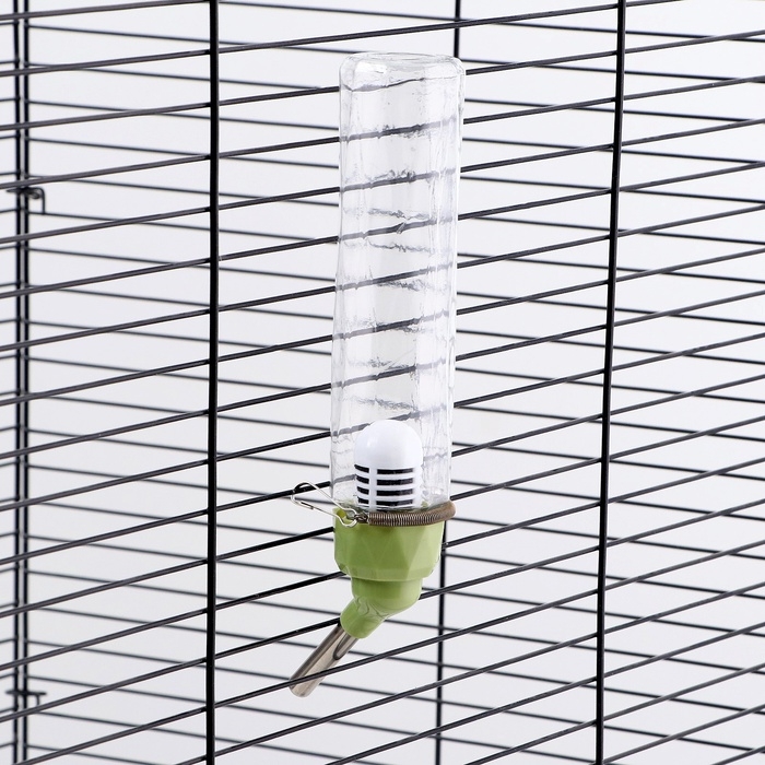 Поилка для грызунов, 125 мл, крепление-пружинка, и два сменных фильтра, зелёная