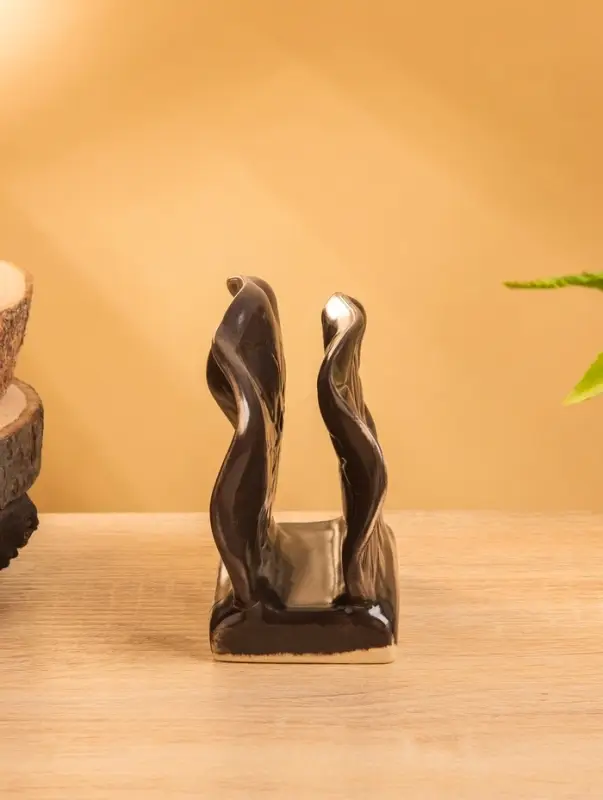 Салфетница "Цветок" керамика, цв. коричневый, 12х5х10 см