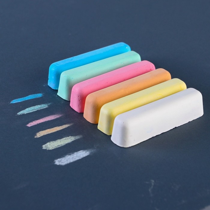 Мелки цветные, Синий трактор, 6 цветов Мелки цветные, Синий трактор, 6 цветов