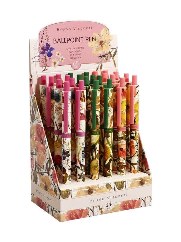 Ручка шариковая BrunoVisconti ArtClick.Flora.Bloom flowers, 0.5мм, стерж/син МИКС