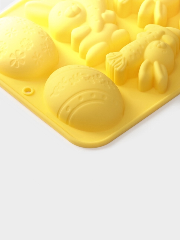 Форма для выпечки Доляна &laquo;Пасха&raquo;, силикон, 7 ячеек, 18,5&times;14,5&times;2,5 см, жёлтая