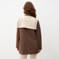 Пиджак женский с накидкой MINAKU: Casual Collection цвет коричневый, р-р 42 Пиджак женский с накидкой MINAKU: Casual Collection цвет коричневый, р-р 42