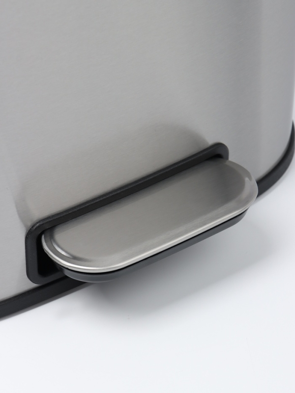 Ведро мусорное с педалью, 12л, нерж. сталь, цвет хром матовый