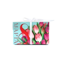 Коробка для капкейков, кондитерская упаковка, 2 ячейки &laquo;8 Марта&raquo;, 16 х 8 х 10 см